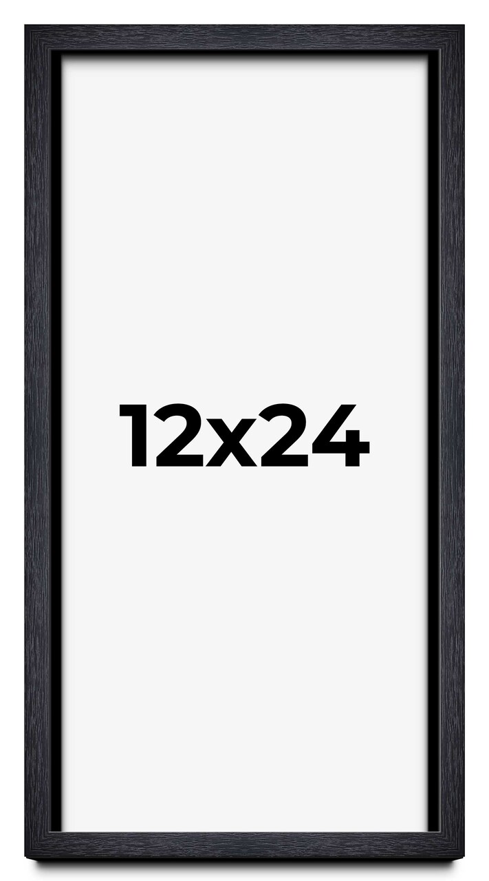 Panoramic Shadow Box 1" Depth Black Picture Frame - UV Acrylic, Backing, Hanging Hardware